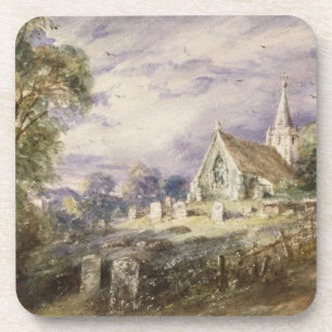 Stoke Poges Church, 1833 (w/c on paper) Coaster