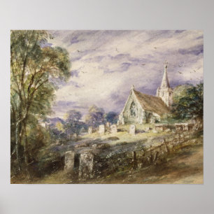 Stoke Poges Church, 1833 (w/c on paper) Poster