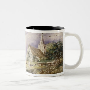 Stoke Poges Church, 1833 (w/c on paper) Two-Tone Coffee Mug