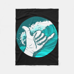 Stoked Hand Surfing Fleece Blanket