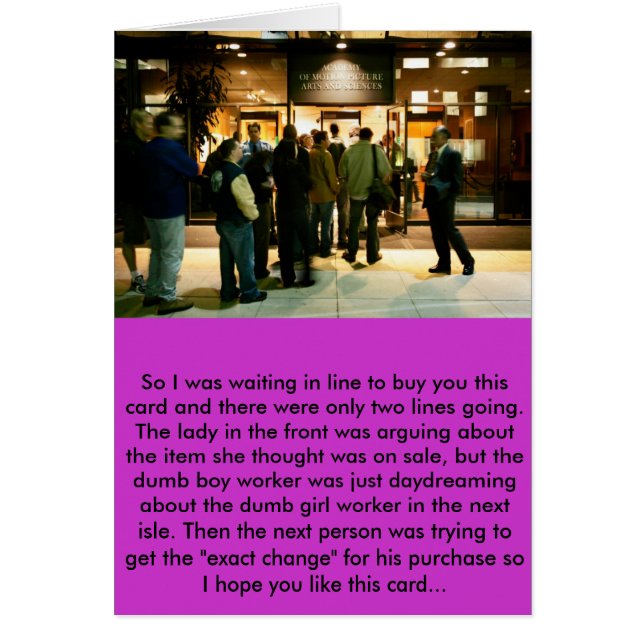 Stole it card. (Front)