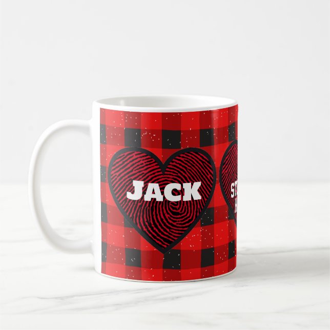 Stole My Heart Love Plaid Classic Mug, 325 ml Coffee Mug (Left)