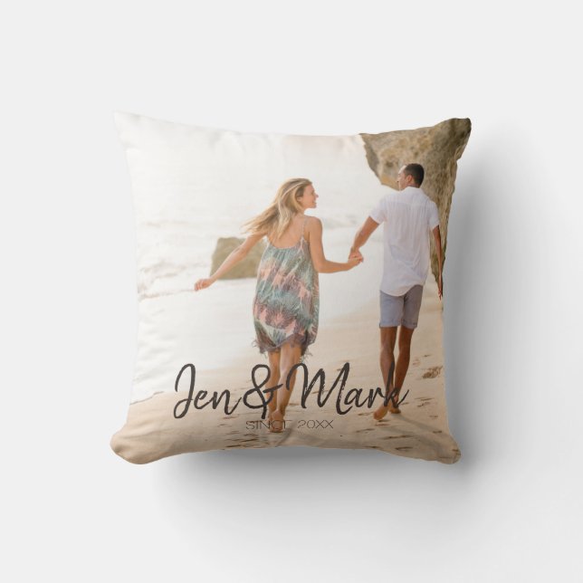 Stolen Photo. Name and Year Typography. Cushion (Front)