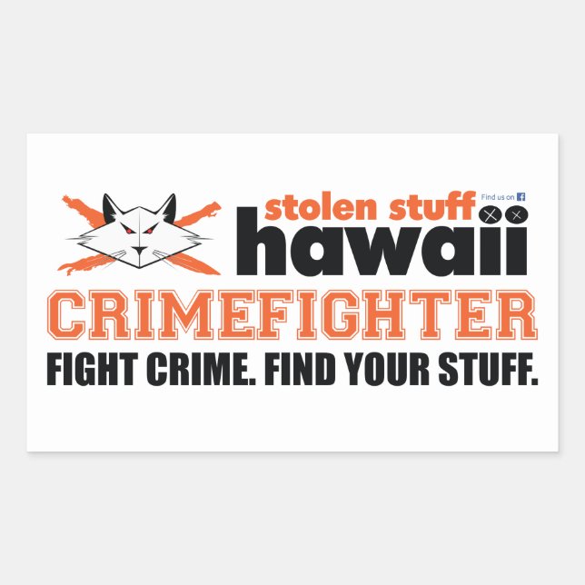 Stolen Stuff Hawaii Crimefighter Sticker (Front)