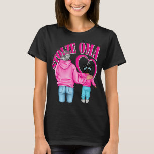 stolze Oma Enkelin schwarze Haare Herz T-Shirt