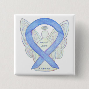 Stomach Cancer Angel Awareness Ribbon Custom Pin
