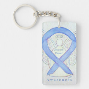 Stomach Cancer Angel Awareness Ribbon Keychain