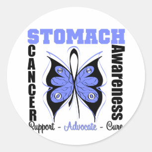Stomach Cancer Awareness Butterfly Classic Round Sticker