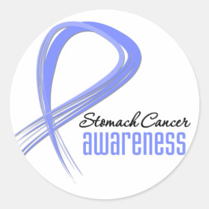 Stomach Cancer Awareness Grunge Classic Round Sticker