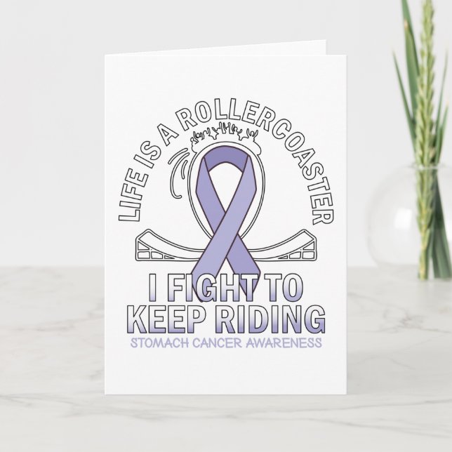 Stomach cancer awareness periwinkle blue card (Front)
