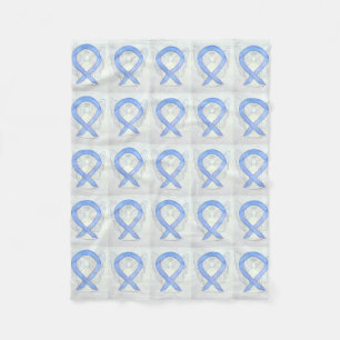 Stomach Cancer Awareness Ribbon Fleece Blankets
