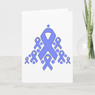 Stomach Cancer Christmas Ribbon Tree Holiday Card