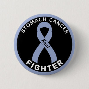 Stomach Cancer Fighter Ribbon Black Button