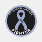 Stomach Cancer Fighter Ribbon Black Round Sticker