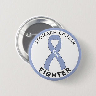 Stomach Cancer Fighter Ribbon White Button