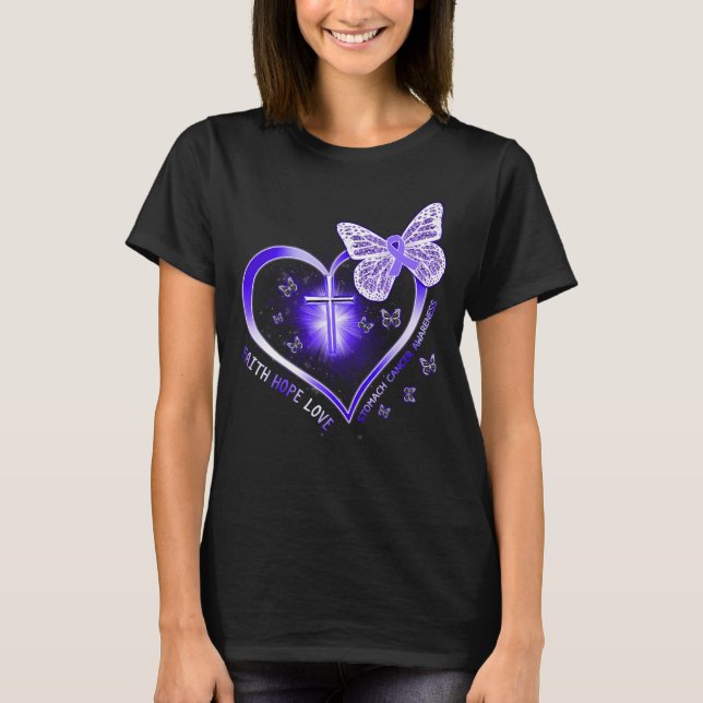 stomach cancer heart cross gift warrior T-Shirt (Front)
