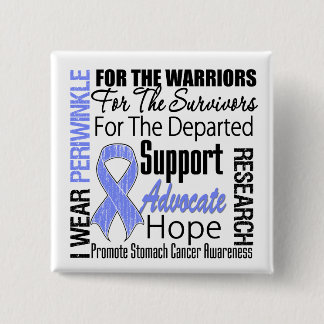 Stomach Cancer I Wear Periwinkle Ribbon TRIBUTE 15 Cm Square Badge
