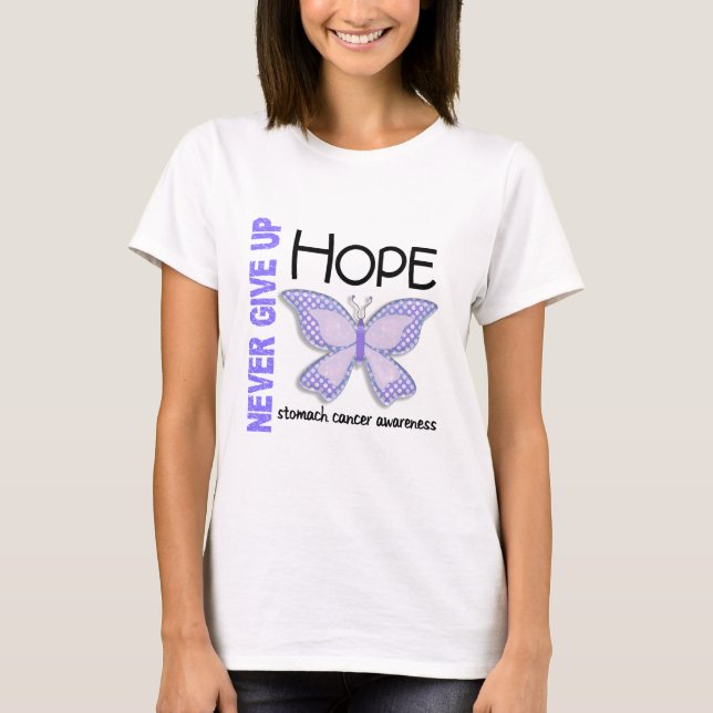 Stomach Cancer Never Give Up Hope Butterfly 4.1 T-Shirt (Front)
