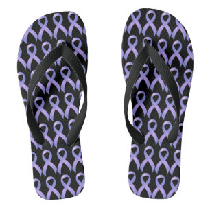 Stomach Cancer Periwinkle Ribbon Flip Flops