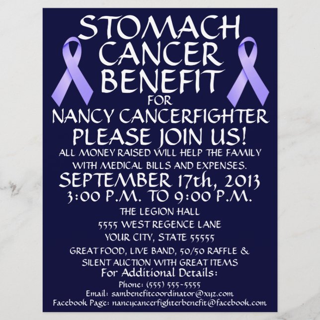 Stomach Cancer Ribbon Benefit Flyer (Front)