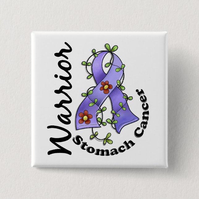Stomach Cancer Warrior 15 15 Cm Square Badge (Front)