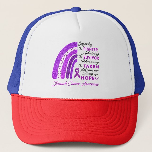Stomach Cancer Warrior Supporting Fighter Trucker Hat (Front)