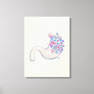 Stomach floral anatomy canvas for medical centre 