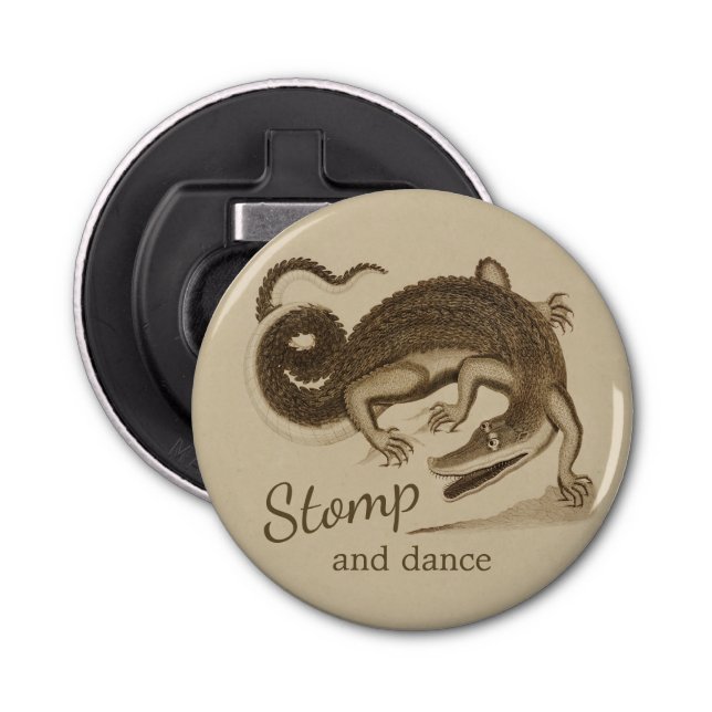 Stomp and dance CC0893 Wild happy crocodile Bottle Opener (Front)