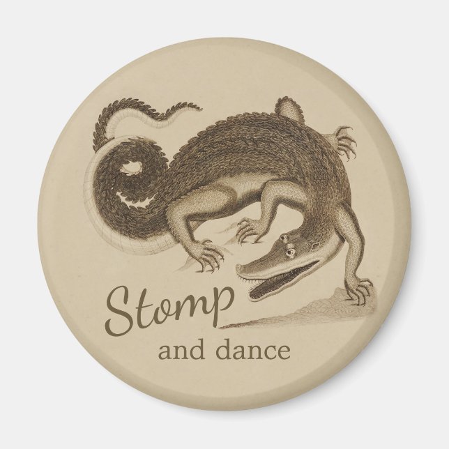 Stomp and dance CC0894 Wild happy crocodile Magnet (Front)