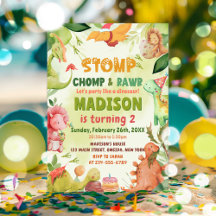 Stomp Chomp And Roar Greenery Dinosaur Birthday