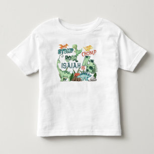 Stomp Chomp Roar Dinosaur 4th Birthday Toddler T-Shirt