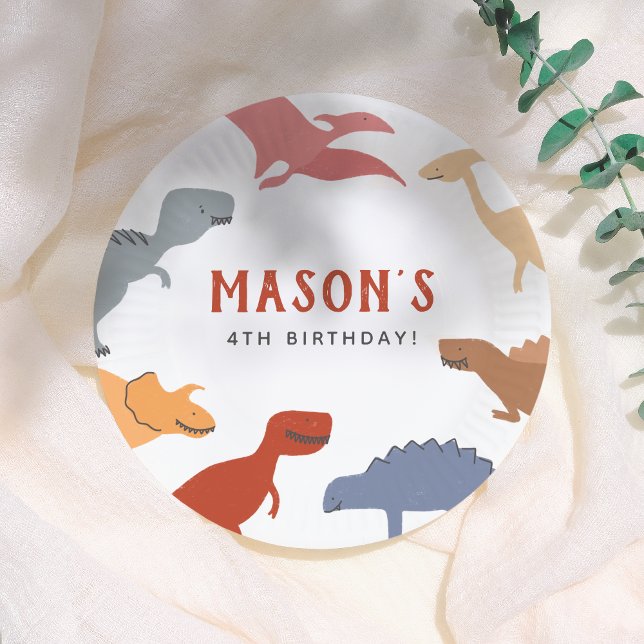 Stomp, Chomp & Roar! Dinosaurs Boy Birthday Party  Paper Plate (Creator Uploaded)