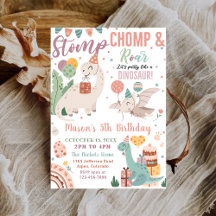 Stomp, Chomp & Roar Watercolor Dinosaurs Birthday