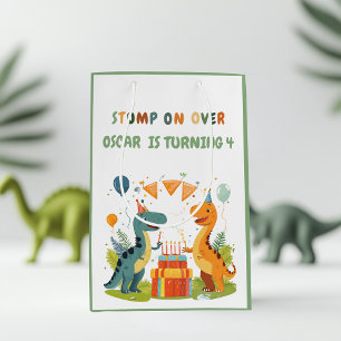 "Stomp On Over Dinosaur Birthday  Medium Gift Bag