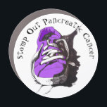 Stomp Out Pancreatic Cancer Purple Sneaker Car Magnet<br><div class="desc">Let your fellow drivers know that you hope to "Stomp Out Pancreatic Cancer" with this purple sneaker graphic,  flexible magnet!

Also suitable for the kitchen refrigerator,  clothes washer,  or any magnetic surface.</div>