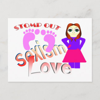 Stomp Out Sexism Love Women Postcard