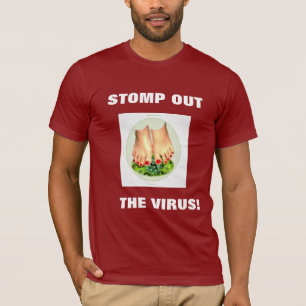 STOMP OUT THE VIRUS MEN'S RED SHIRT