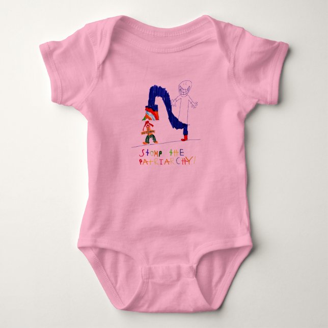 Stomp the Patriarchy Baby Bodysuit (Front)