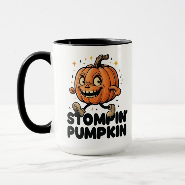 Stompin Pumpkin Halloween Mug (Left)