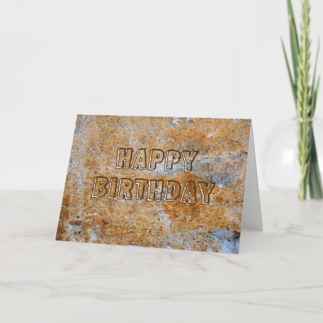 Stone Age Happy Birthday Card (Front)
