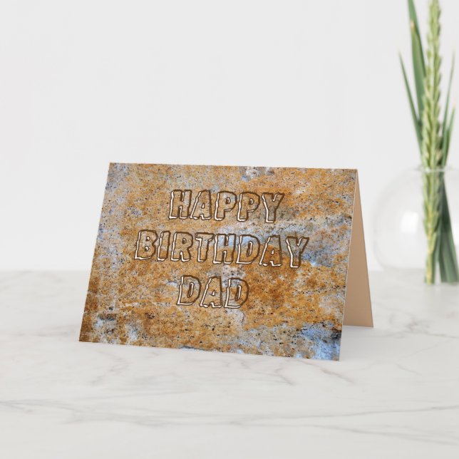 Stone Age Happy Birthday Dad Card (Front)