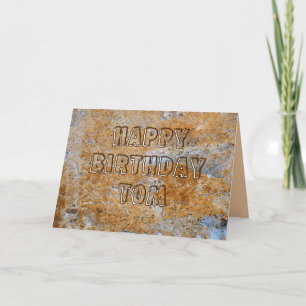 Stone Age Happy Birthday Tom Card