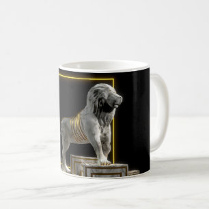 Stone and gold Lion Statue Coffee Mug