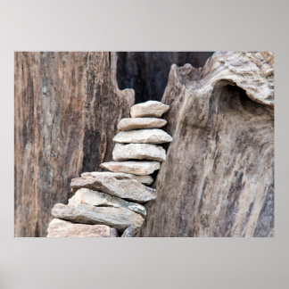 Stone and wood (vertical) poster