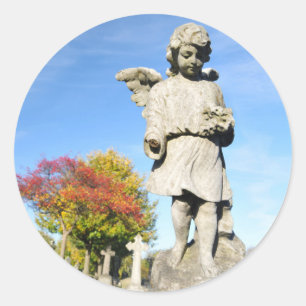 Stone angel classic round sticker