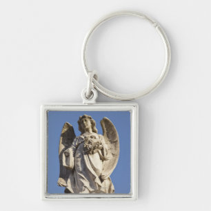Stone Angel Looking Down Statue in Buenos Aires Key Ring