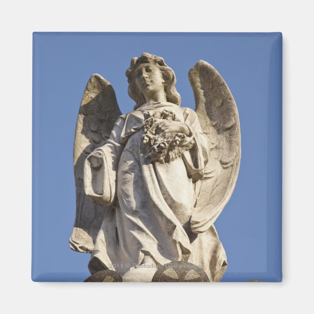 Stone Angel Looking Down Statue in Buenos Aires Magnet (Front)