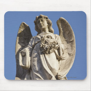 Stone Angel Looking Down Statue in Buenos Aires Mouse Mat