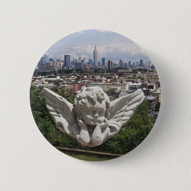 Stone Angel views Manhattan 6 Cm Round Badge (Front)