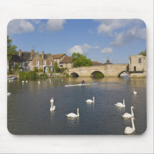 Stone arched bridge and River Ouse, St Ives, Mouse Mat